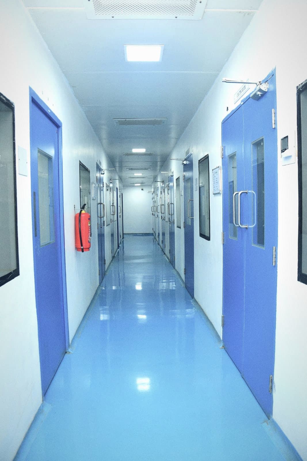 Corridor inside the MediGrand manufacturing plant, Puducherry